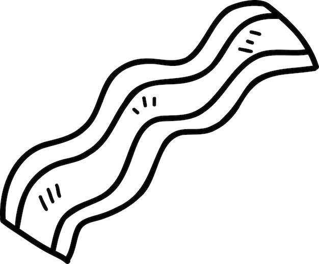 Vector hand drawn bacon strips illustration