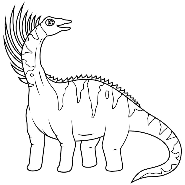 Disegnato a mano di bajadasaurus line art
