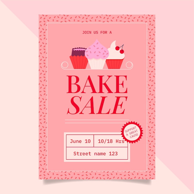 Hand drawn bake sale flyer