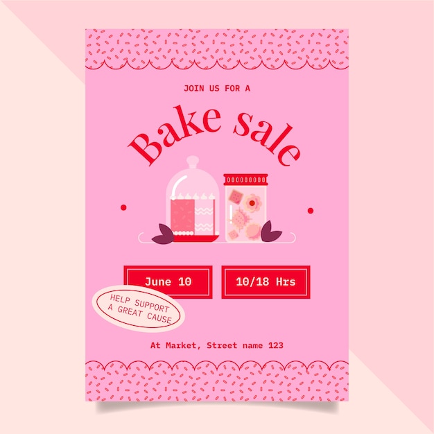 hand drawn bake sale flyer