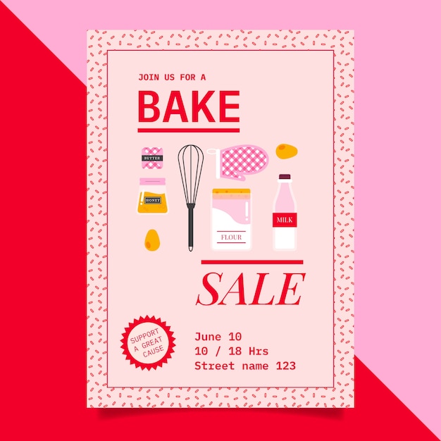 hand drawn bake sale flyer