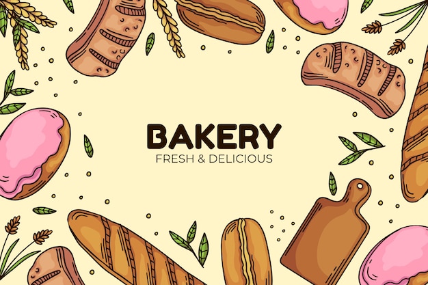 Hand drawn bakery background