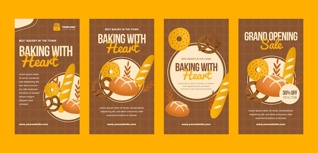 hand drawn bakery instagram stories template