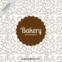 Hand drawn bakery products background