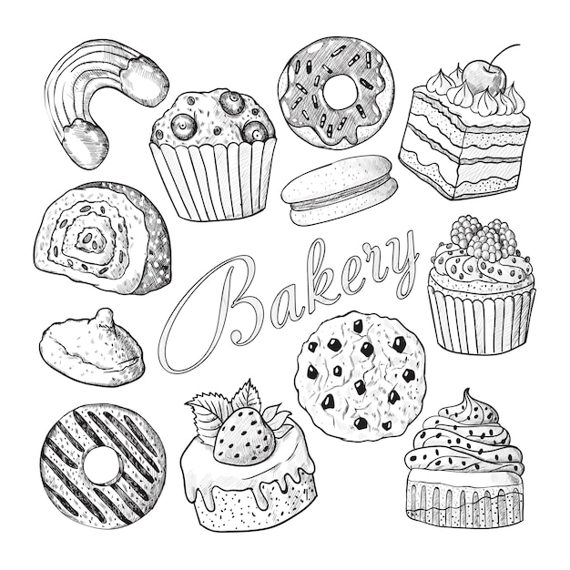 Hand Drawn Bakery Sweets