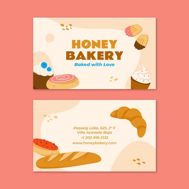 Vector hand drawn bakery template design