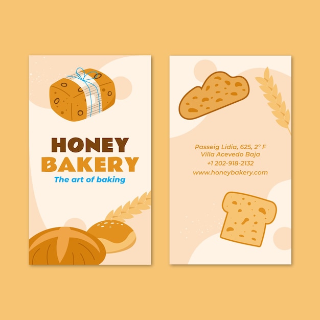 Vector hand drawn bakery template design