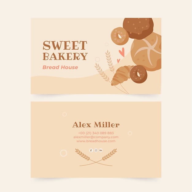 Vector hand drawn bakery template design