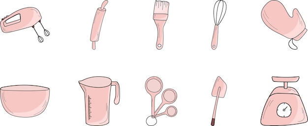 Hand Drawn Baking Equipment