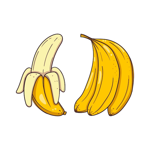 Рисованные бананы на белом фоне.