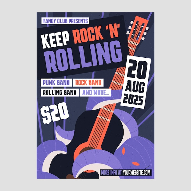 Vector hand drawn band poster template