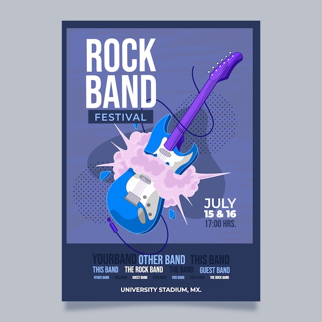Hand drawn band poster template