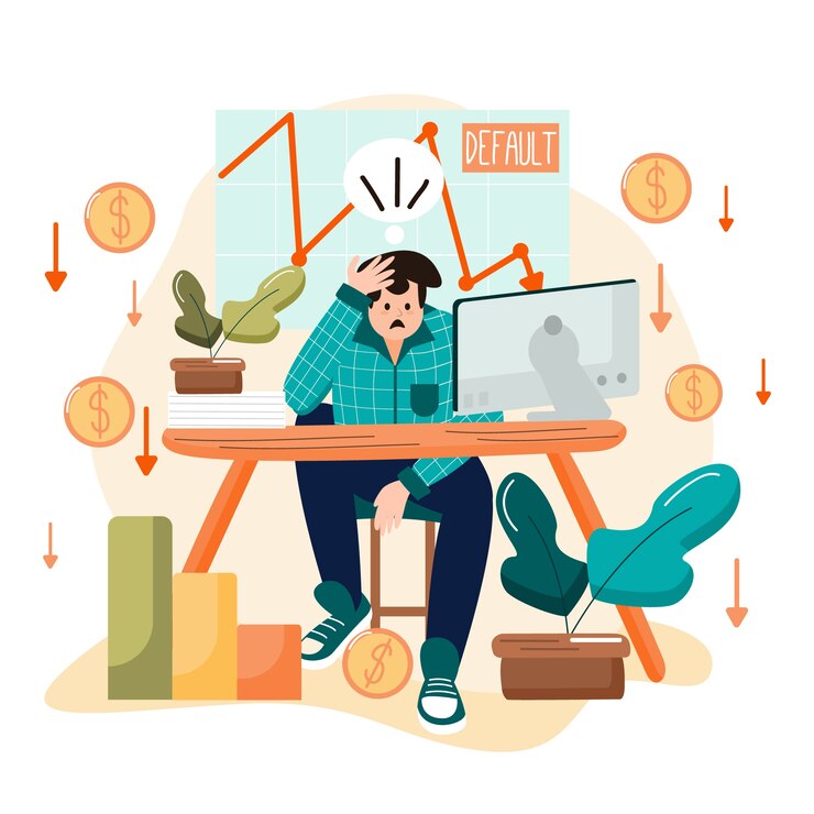 Vector hand drawn bankruptcy concept