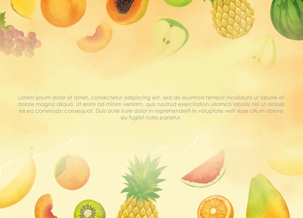 Vector hand drawn banner with fruit.