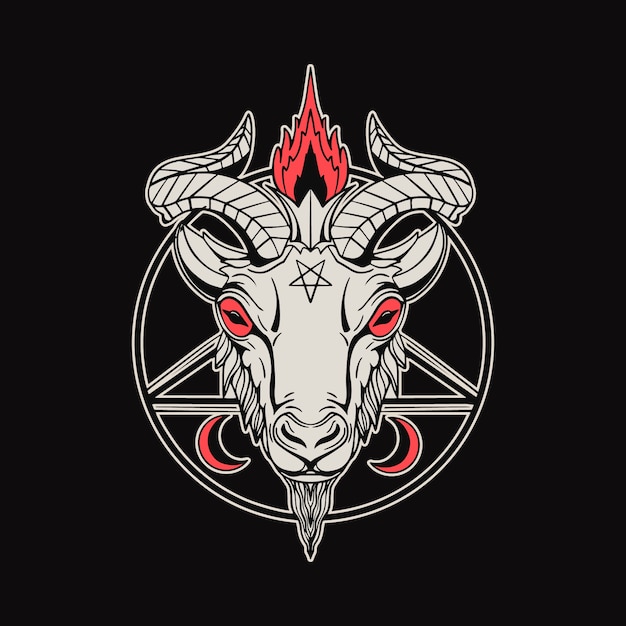 Vector hand drawn baphomet illustration