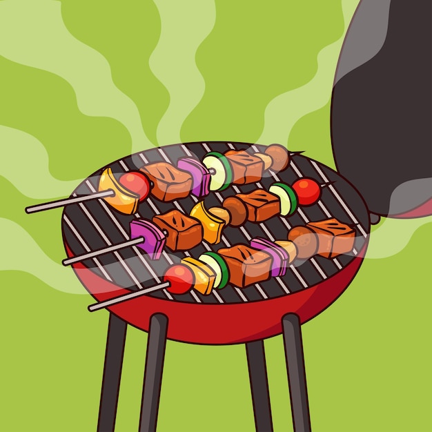 Vector hand drawn barbeque food 1