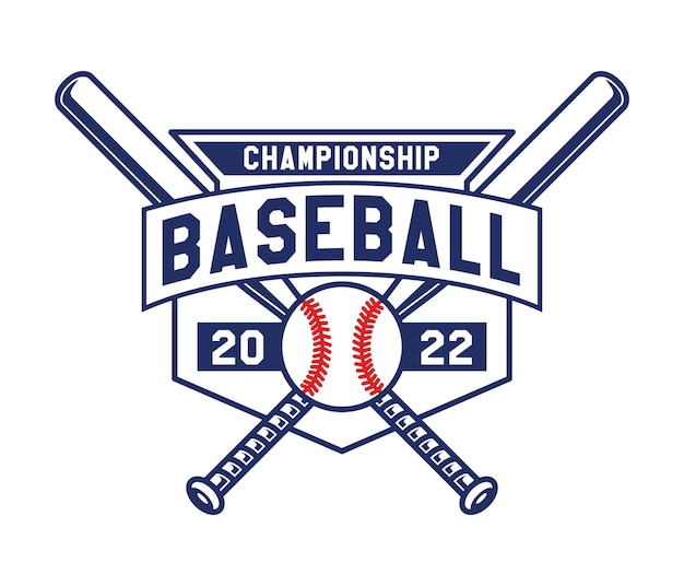 Нарисованные вручную бейсбольные эмблемы команд и соревнований