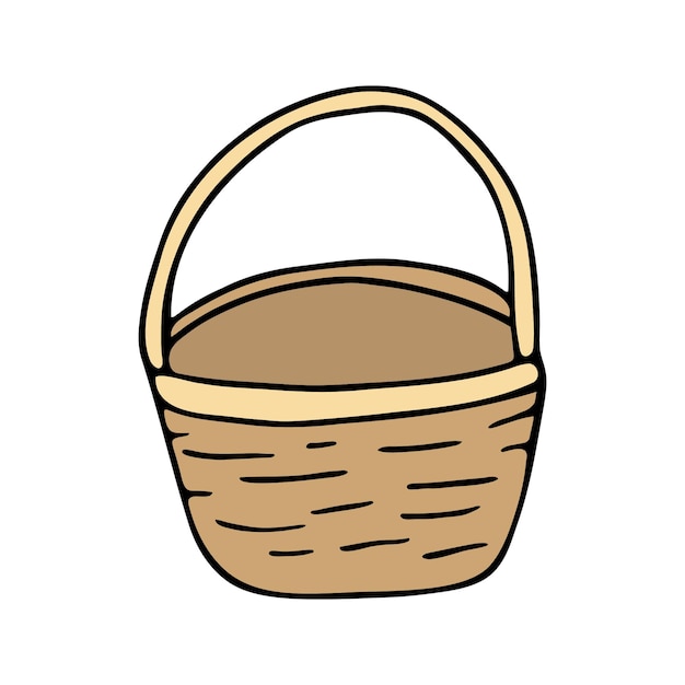 Hand drawn basket for mushrooms