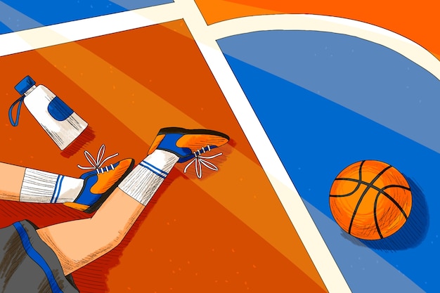 Hand drawn  basketball background