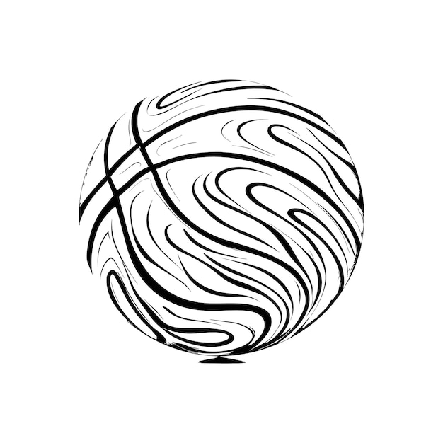 Hand Drawn Basketball Ball Vector