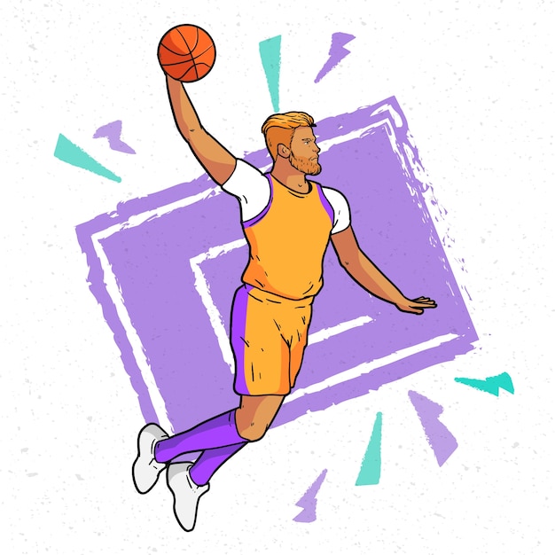 Hand drawn basketball drawing illustration