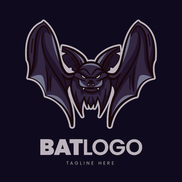 Vector hand drawn bat logo template