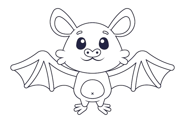 Vector hand drawn bat outline illustration