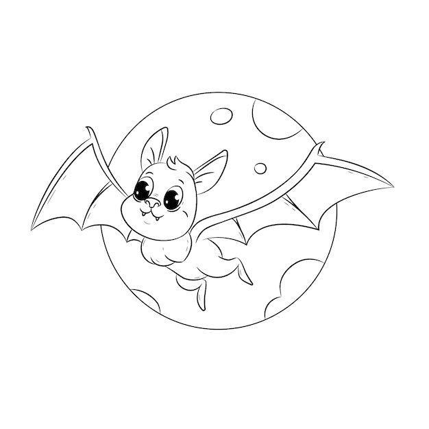 Vector hand drawn bat outline illustration