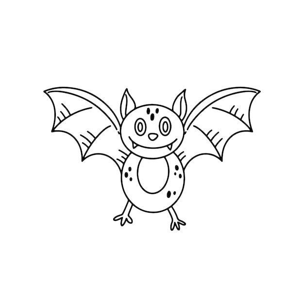 Vector hand drawn bat outline illustration