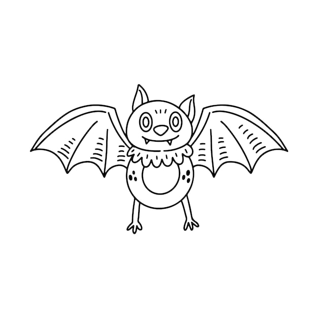 Vector hand drawn bat outline illustration