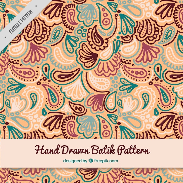 Vector hand drawn batik pattern