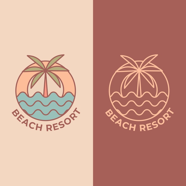 Vector hand drawn beach club design