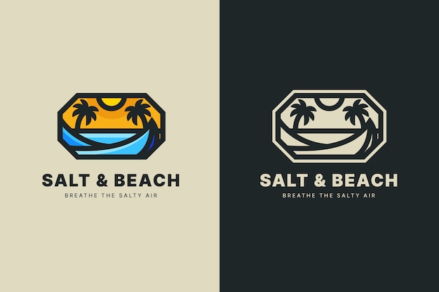 Vector hand drawn beach logo