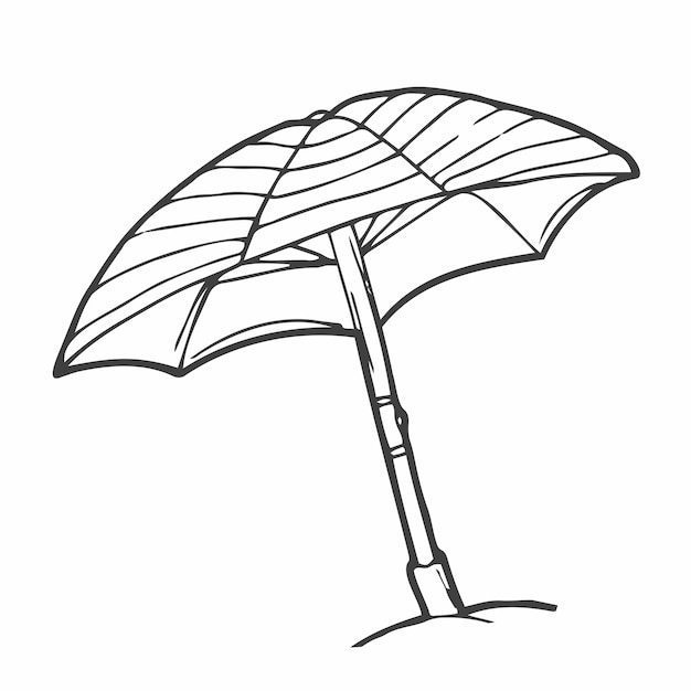 Hand drawn Beach Umbrella icon Design Template vector sketch doodle illustration isolated on white