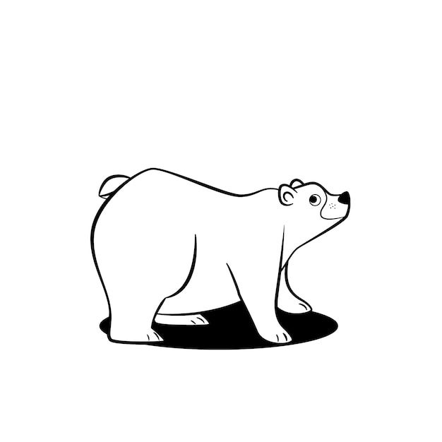 Vector hand drawn bear  outline illustration