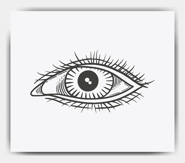 hand drawn beautiful female eye