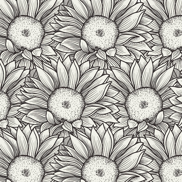 hand drawn beautiful flowers pattern