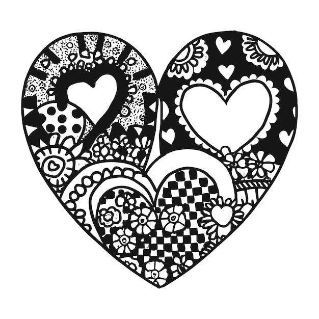 Vector hand drawn beautiful vector heart