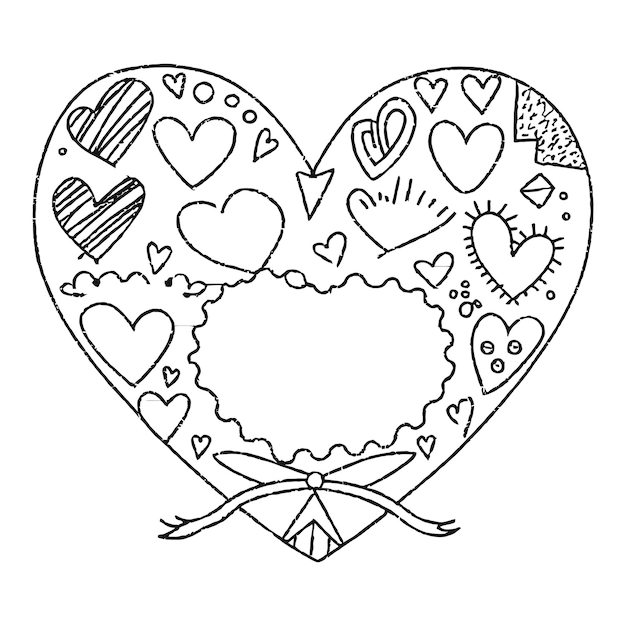 Vector hand drawn beautiful vector heart