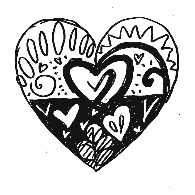 Vector hand drawn beautiful vector heart