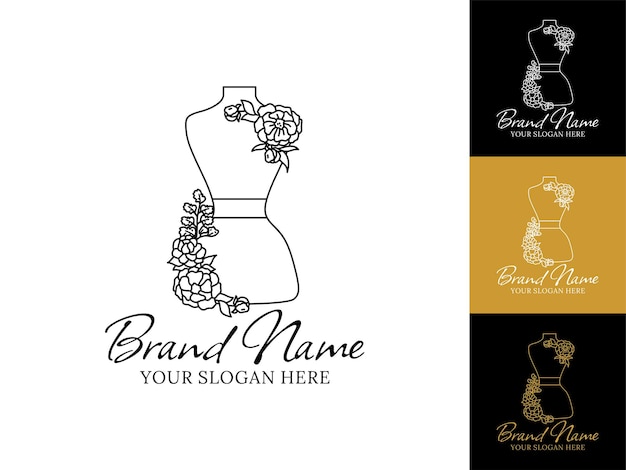 Vector hand drawn beauty fashion logo design