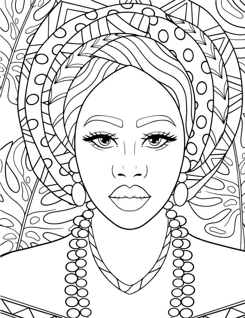 Premium Vector | Hand drawn beauty girl coloring page