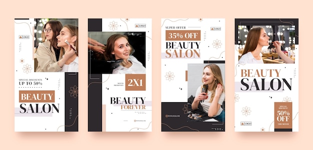 hand drawn beauty salon instagram stories