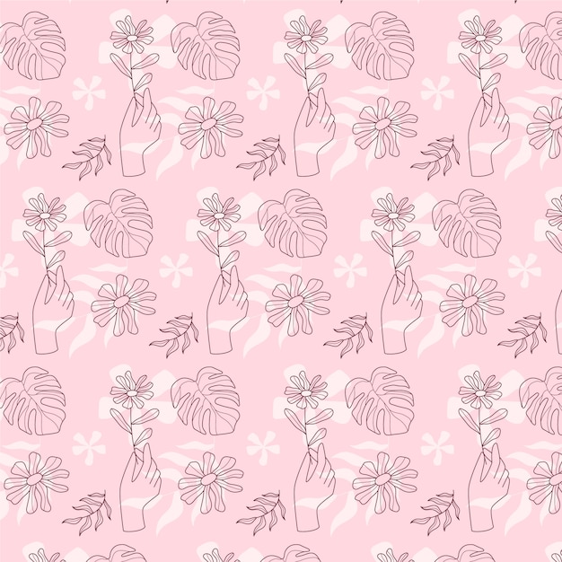 Vector hand drawn beauty salon pattern