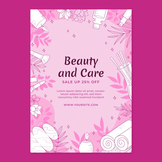 Vector hand drawn beauty salon poster