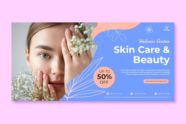 hand drawn beauty salon sale banner