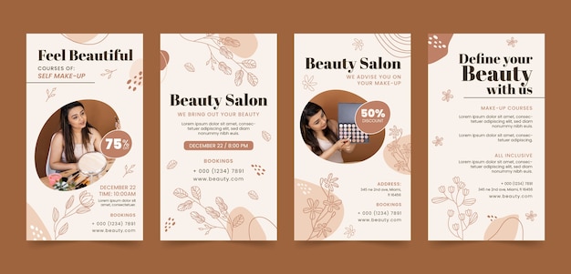 hand drawn beauty template