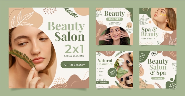 hand drawn beauty template
