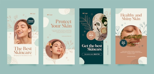 hand drawn beauty template