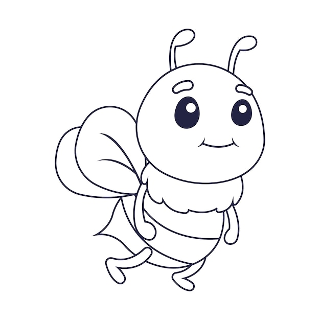 Vector hand drawn bee outline illustration